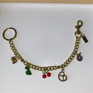 Gold Chain Key Holder with Colorful Charms